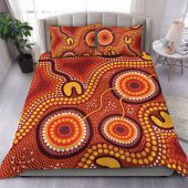 Australia Aboriginal Bedding Set - Connection Concept Dot Aboriginal Colorful Painting Bedding Set