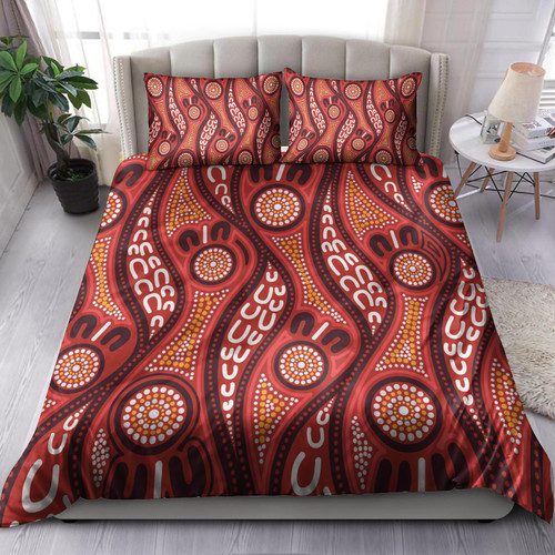 Australia Aboriginal Inspired Bedding Set - Indigenous Art Aboriginal Inspired Dot Painting Style 4 Australia Aboriginal Inspired Bedding Set - Indigenous Art Aboriginal Inspired Dot Painting Style 4