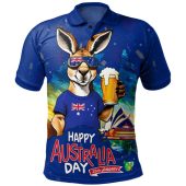 Australia Polo Shirt Happy Australia Day Funny Kangaroo With Beer?