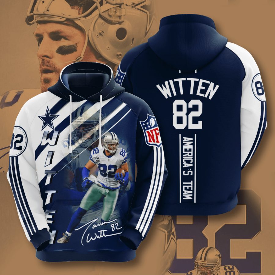 NFL Dallas Cowboys Jason Witten Blue White Pullover Hoodie NFL Dallas Cowboys Jason Witten Blue White Pullover Hoodie
