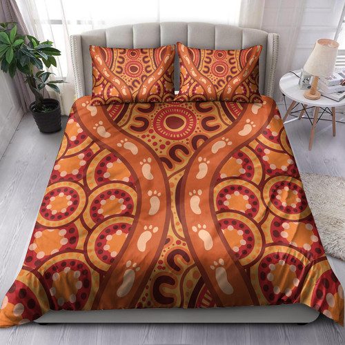Australia Aboriginal Inspired Bedding Set - Indigenous Art Aboriginal Inspired Dot Painting Style 6 Australia Aboriginal Inspired Bedding Set - Indigenous Art Aboriginal Inspired Dot Painting Style 6