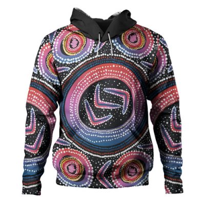 Australia Aboriginal Hoodie - Aboriginal Boomerang Dot Art Hoodie