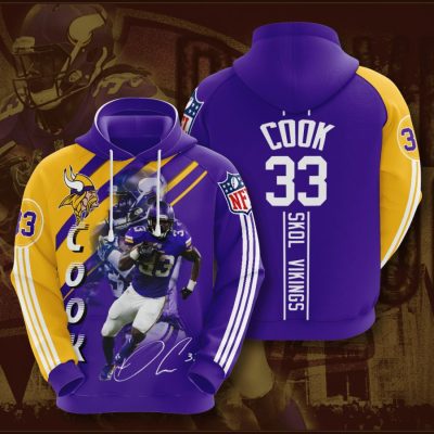 NFL Minnesota Vikings Dalvin Cook Purple Gold Pullover Hoodie