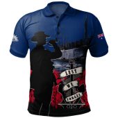 Australia Polo Shirt Anzac Day Lest We Forget Royal Australian Navy