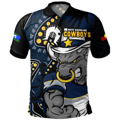 North Queensland Cowboys Polo Shirt NAIDOC Indigenous Warrior Spirit