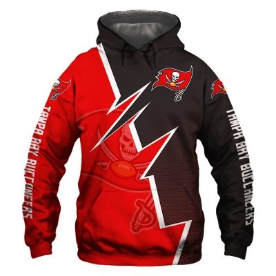 NFL Tampa Bay Buccaneers Black Red Zigzag Pullover Hoodie