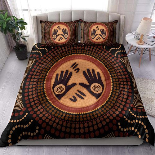 Australia Aboriginal Inspired Bedding Set - Concept Art Aboiginal Inspired Dot Painting Style Australia Aboriginal Inspired Bedding Set - Concept Art Aboiginal Inspired Dot Painting Style