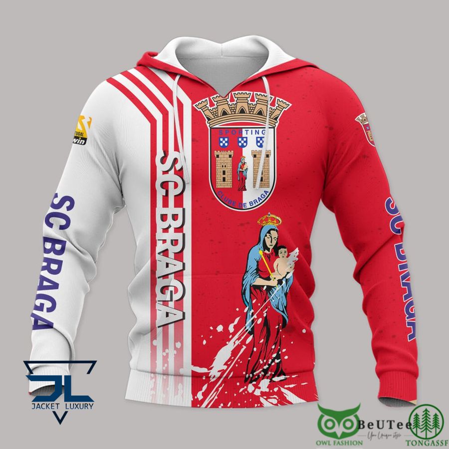 SC Braga Red White Pullover Hoodie V1 SC Braga Red White Pullover Hoodie V1