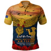 Australia Polo Shirt Anzac Day Lest We Forget Royal Australian Air Force