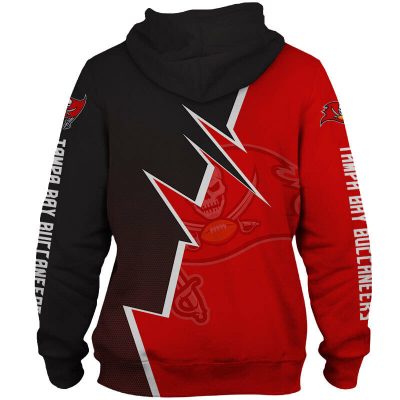 NFL Tampa Bay Buccaneers Black Red Zigzag Pullover Hoodie