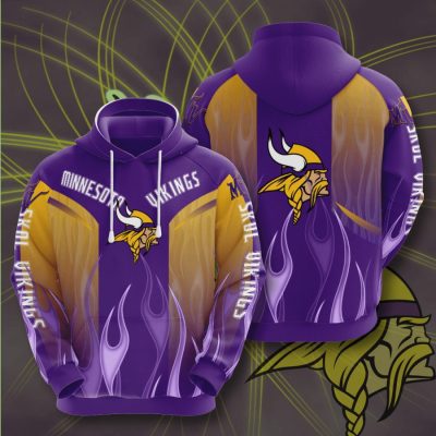 NFL Minnesota Vikings Purple Fire Pullover Hoodie