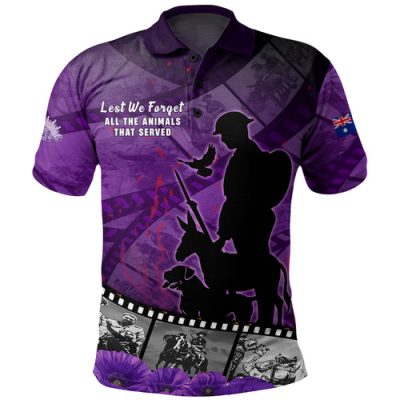 Australia Polo Shirt Anzac Day Lest We Forget Historical Footage Of Animals