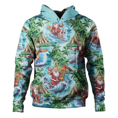 Australia Christmas Custom Hoodie - Surfing Santa Hoodie