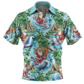 Australia Christmas Custom Polo Shirt - Surfing Santa Polo Shirt