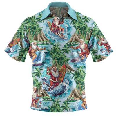 Australia Christmas Custom Polo Shirt - Surfing Santa Polo Shirt