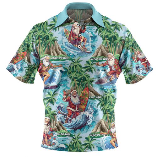 Australia Christmas Custom Polo Shirt - Surfing Santa Polo Shirt Australia Christmas Custom Polo Shirt - Surfing Santa Polo Shirt