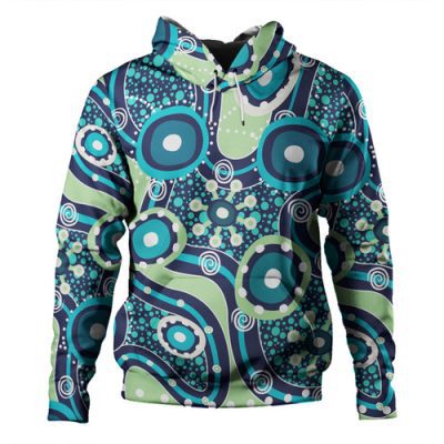 Australia Aboriginal Hoodie - Blue Aboriginal Dot Art Inspired Hoodie