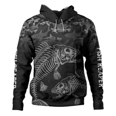 Australia Fishing Custom Hoodie - Fish Reaper Fish Skeleton Blue Hoodie
