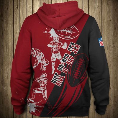NFL Arizona Cardinals Red Black Pullover Hoodie