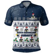 North Queensland Cowboys Christmas Custom Polo Shirt - Special Ugly Christmas Polo Shirt