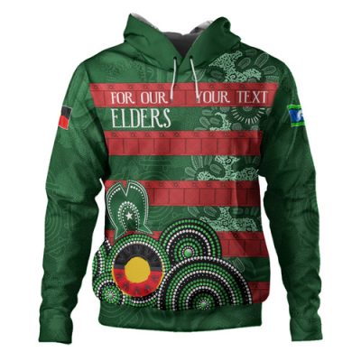 South Sydney Rabbitohs Custom Hoodie - For Our Elders Aboriginal Inspired Hoodie