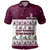 Manly Warringah Sea Eagles Christmas Custom Polo Shirt - Special Ugly Christmas Polo Shirt