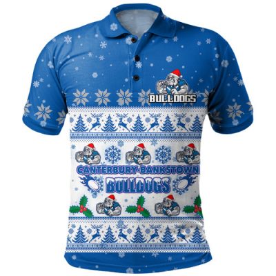 Canterbury-Bankstown Bulldogs Christmas Custom Polo Shirt - Special Ugly Christmas Polo Shirt