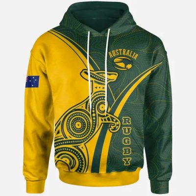Australia Wallabies Hoodie - Australian Kangaroo & Patterns Dot Art Painting Hoodie