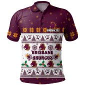 Brisbane Broncos Christmas Custom Polo Shirt - Special Ugly Christmas Polo Shirt