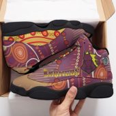 Brisbane Broncos High Top Basketball Shoes J 13 - Horse Aboriginal Inspired Patterns Sneakers J 13