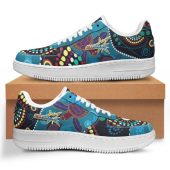Indigenous All Stars Low Top Sneakers F1 - Dreamtime Turtle With Dot Painting Art Low Top Sneakers