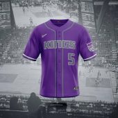 NBA Sacramento Kings Custom Name Number Purple Baseball Jersey