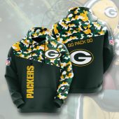 NFL Green Bay Packers Dark Green Gold Camo Pullover Hoodie