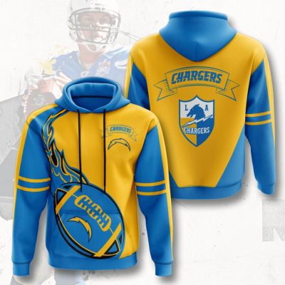 NFL Los Angeles Chargers Powder Blue Fire Pullover Hoodie