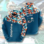 NFL Miami Dolphins Aqua Orange Camo Pullover Hoodie
