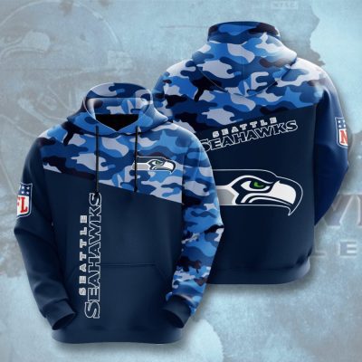 NFL Seattle Seahawks Navy Camo Pullover Hoodie