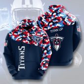 NFL Tennessee Titans Navy Red Camo Pullover Hoodie