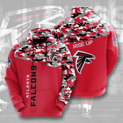 NFL Atlanta Falcons Red Black Camo Pullover Hoodie