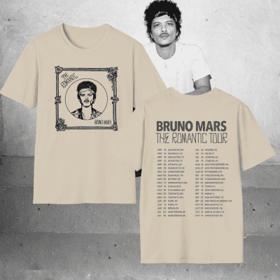 Romatic Tour 2026 T Shirt - Bruno Mars Tour 2026 Merch