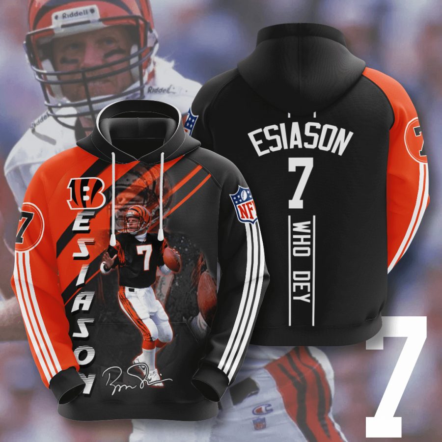 NFL Cincinnati Bengals Boomer Esiason Orange Black Pullover Hoodie V2 NFL Cincinnati Bengals Boomer Esiason Orange Black Pullover Hoodie V2