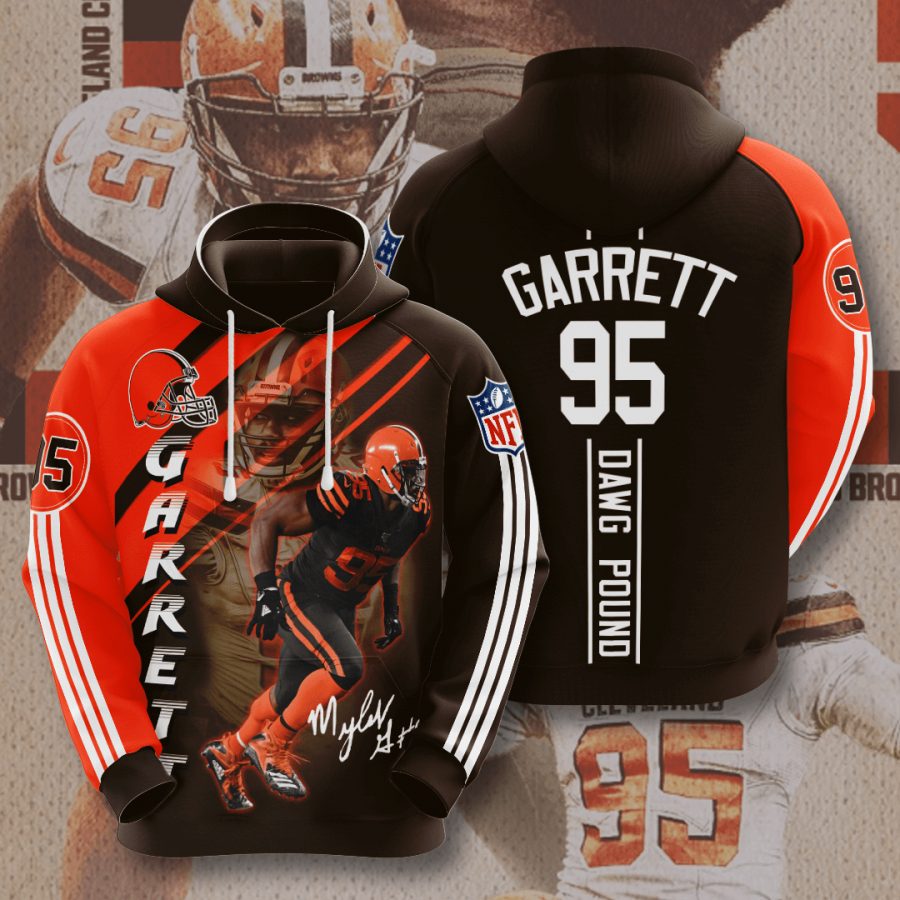NFL Cleveland Browns Myles Garrett 95 Pullover Hoodie NFL Cleveland Browns Myles Garrett 95 Pullover Hoodie