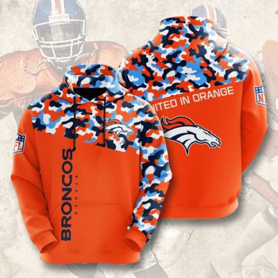 NFL Denver Broncos Orange Navy Camo Pullover Hoodie