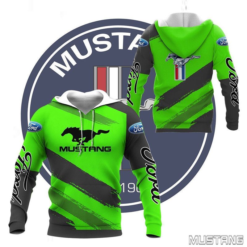 Ford Mustang Green Pullover Hoodie Ford Mustang Green Pullover Hoodie