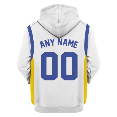 NBA Golden State Warriors Custom Name Number White Pullover Hoodie