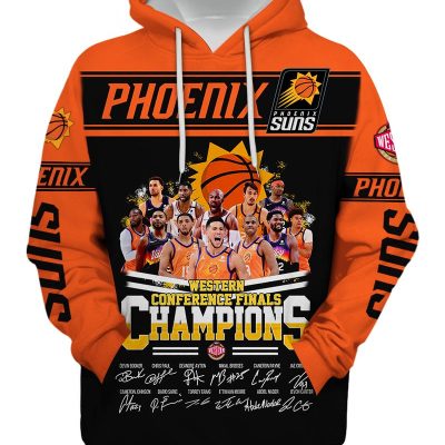 NBA Phoenix Suns Black Orange Western Conference Finals Champions Pullover Hoodie