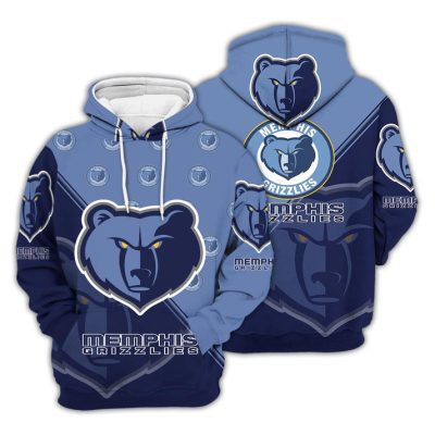 NBA Memphis Grizzlies Blue Half Style Pullover Hoodie
