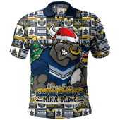 North Queensland Cowboys Polo Shirt Merry Ugly Christmas Comic Style