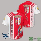 SC Braga Red White Baseball Jersey V1