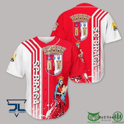 SC Braga Red White Baseball Jersey V1