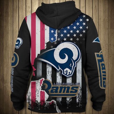 NFL Los Angeles Rams American Flag Big Logo Pullover Hoodie